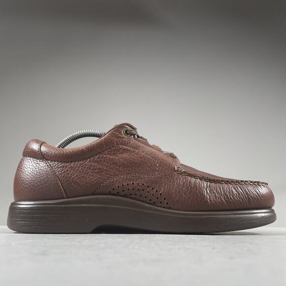 SAS Bout Time Men’s 10 N Brown Pebbled Leather Casual Walking Shoes Oxford EUC - Picture 5 of 9